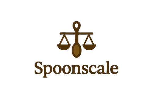 Erstelle mir ein Logo für mein Shopify shop mit dem Namen "Spoonscale" in Braun 